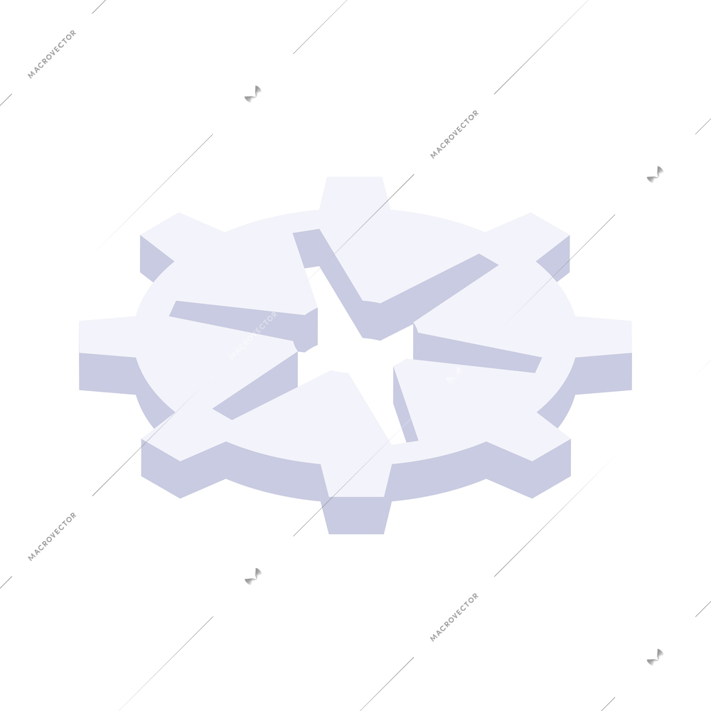 Isometric cogwheel gear icon 3d vector illustration