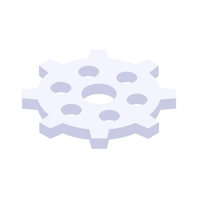 White gear isometric icon vector illustration