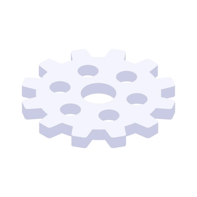 White isometric 3d gear icon vector illustration