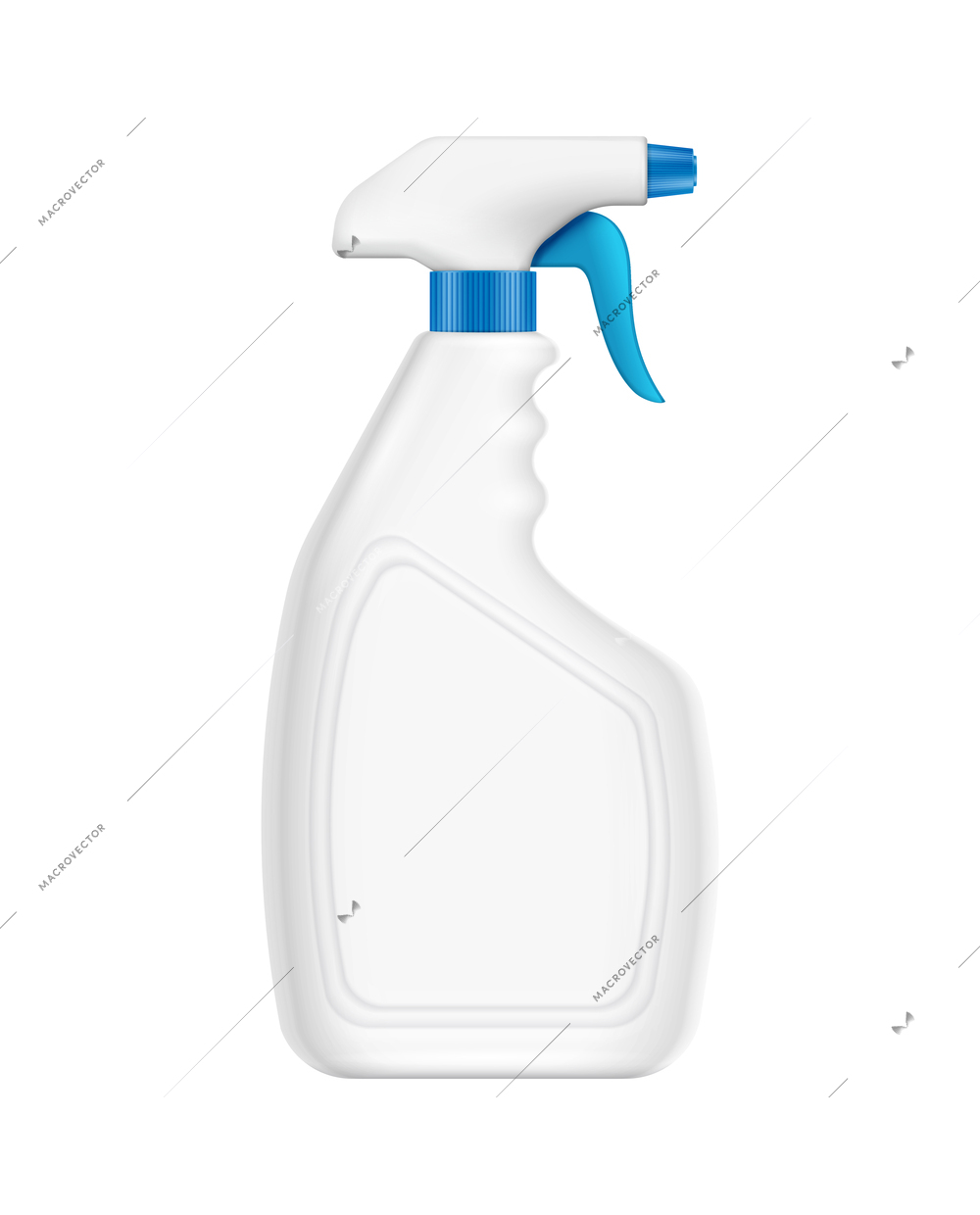 Blank plastic spray bottle for detergent or cleaning agent realistic vector illustration