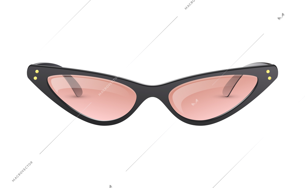 Realistic carnival party masquerade costume glasses with color lens vector illustration