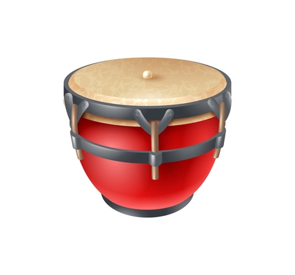 Realistic brazilian drum on white background vector illustration