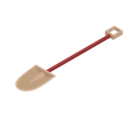 Isometric shovel icon on white background vector illustration