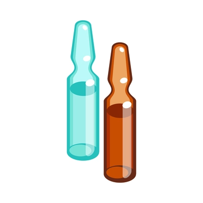 Two color vaccine injection ampoules 3d isometric icon vector illustration