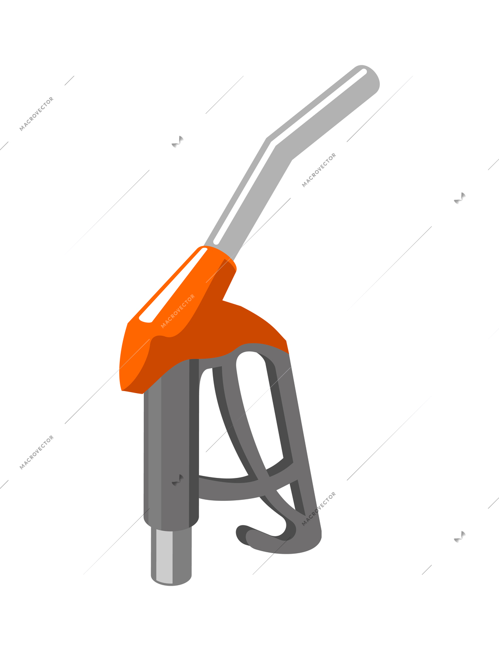 Isometric petrol station gun icon on white background vector illustration