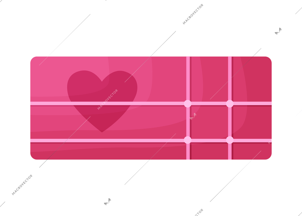 Flat pink gift box or packaging for valentine day vector illustration