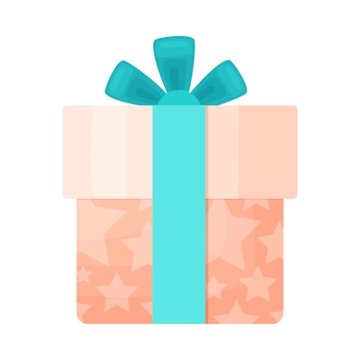 Flat gift box with ribbon design for birthday or other holidays vector illustration