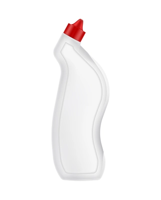 Realistic blank white plastic bottle of detergent for toilet vector illustration