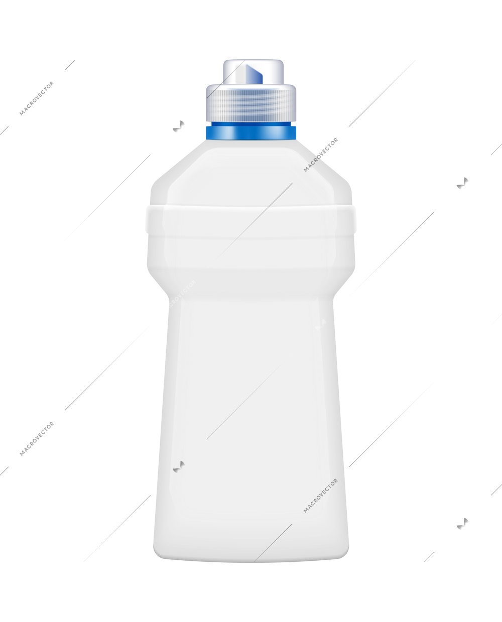 Blank plastic detergent bottle mockup on white background realistic vector illustration