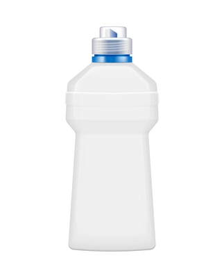 Blank plastic detergent bottle mockup on white background realistic vector illustration