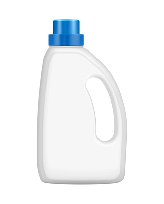 Realistic plastic bottle for liquid laundry detergent vector illustration