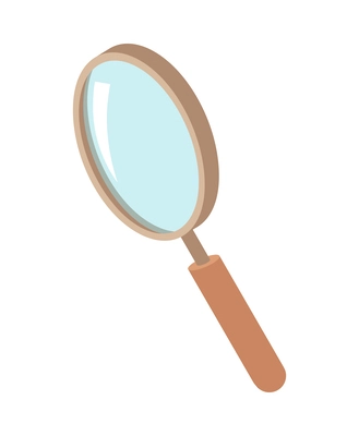 Magnifier isometric icon on white background vector illustration