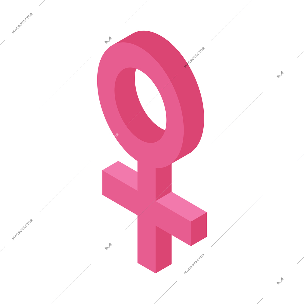 Isometric feminism female gender symbol venus mirror icon 3d vector illustration