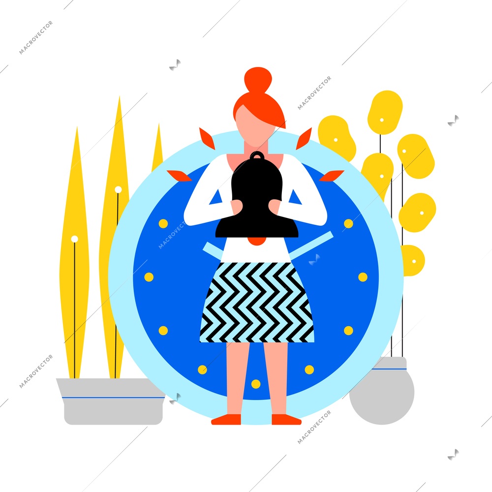 Time management flat icon with deadline symbols vector illustration