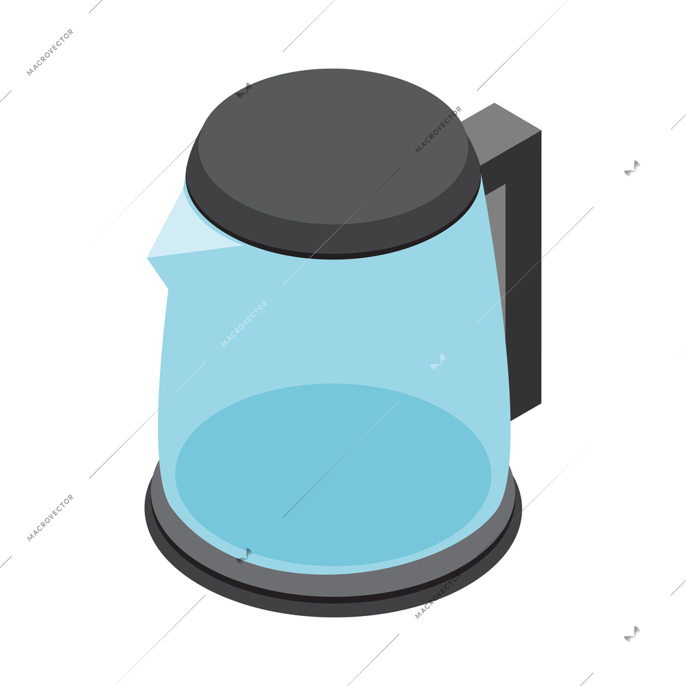 Electric kettle isometric icon 3d vector illustration