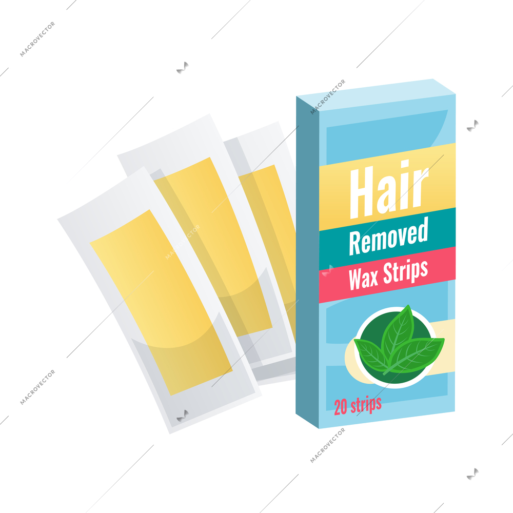 Flat package of wax strips for hair removal vector illustration