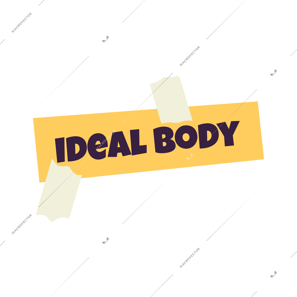 Ideal body sticker for dreams vision board flat icon vector illustration