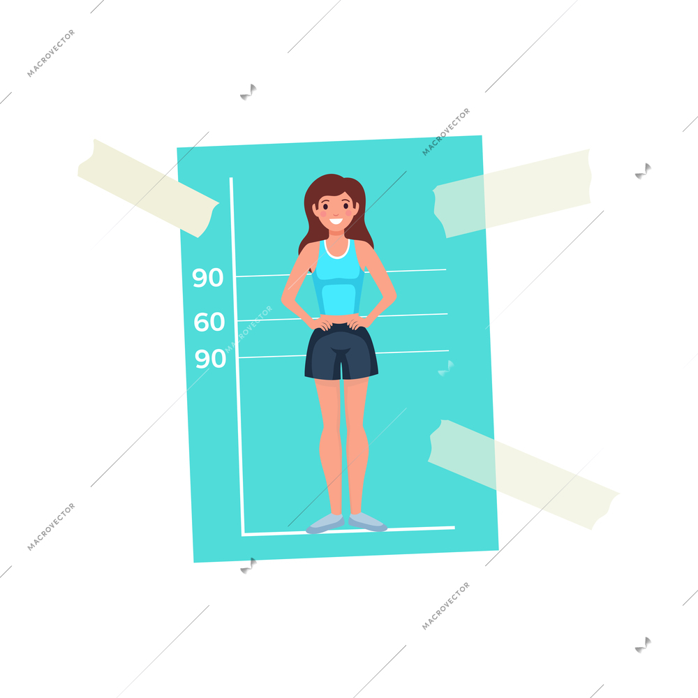 Dreams vision board ideal body sticker photo flat icon vector illustration