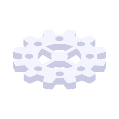 White cogwheel gear isometric icon 3d vector illustration