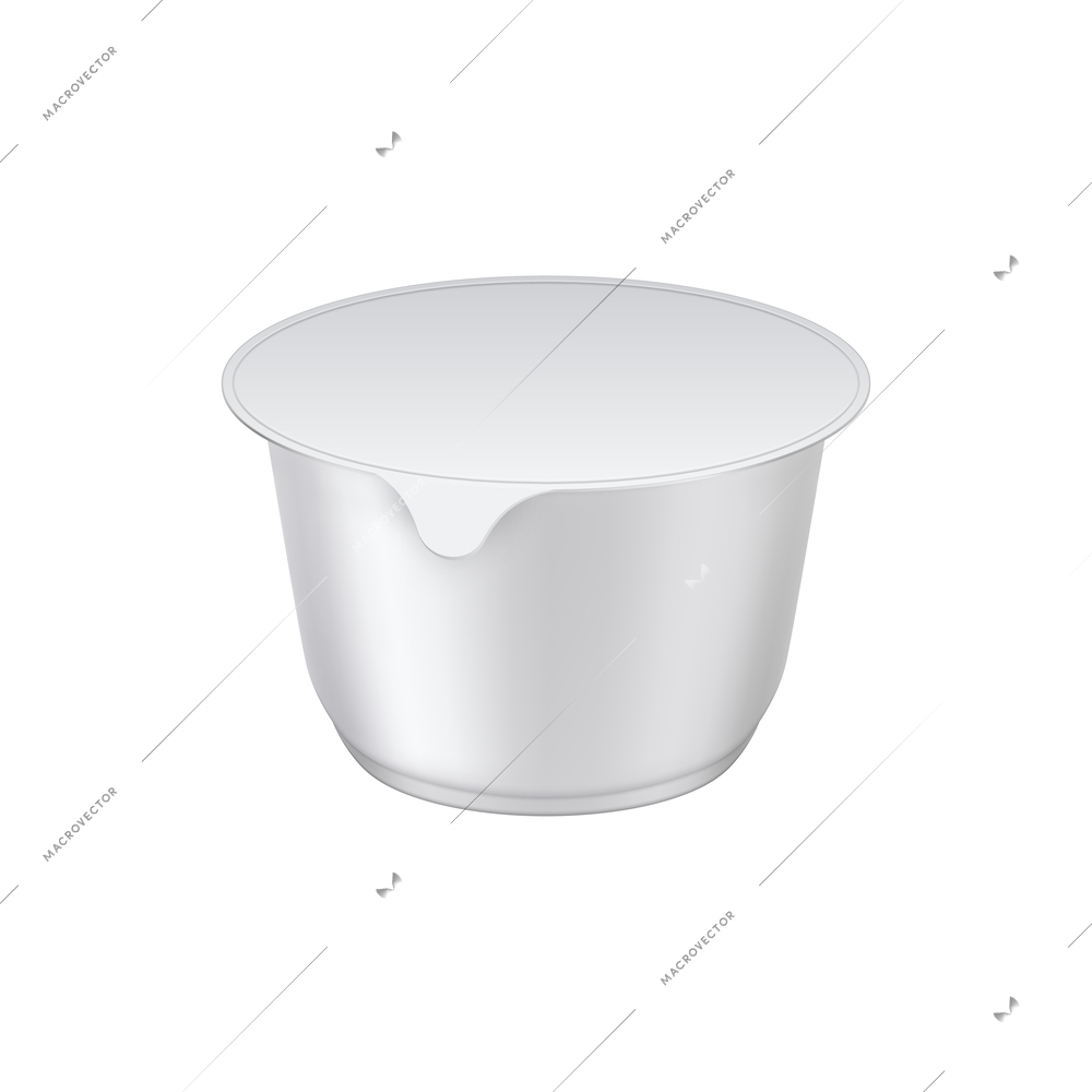 Realistic blank yoghurt pot mockup template vector illustration