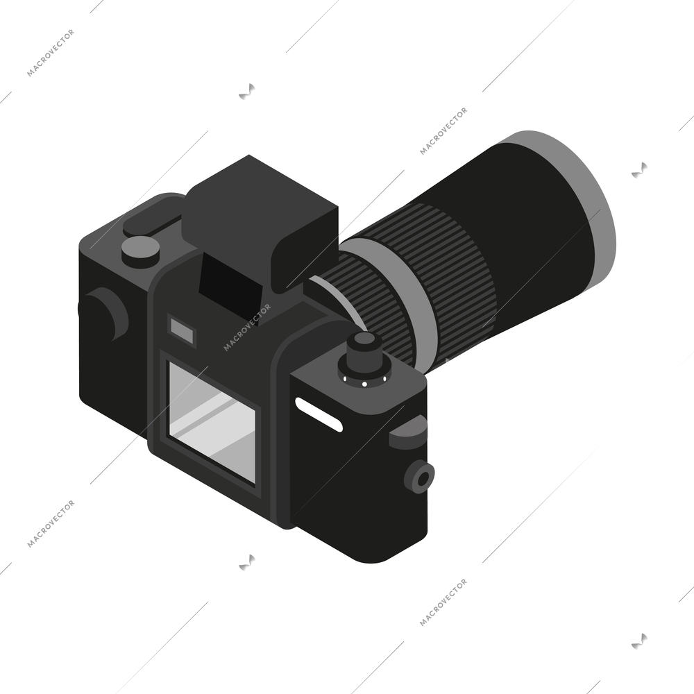 Professional camera isometric icon 3d vector illustration