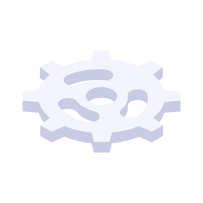 Cogwheel gear isometric icon on white color 3d vector illustration