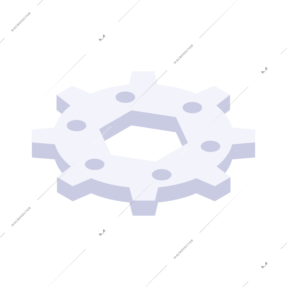 Isometric gear symbol 3d icon vector illustration