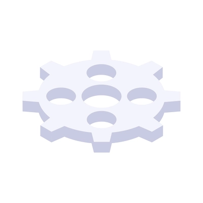 Isometric 3d white cogwheel gear icon vector illustration