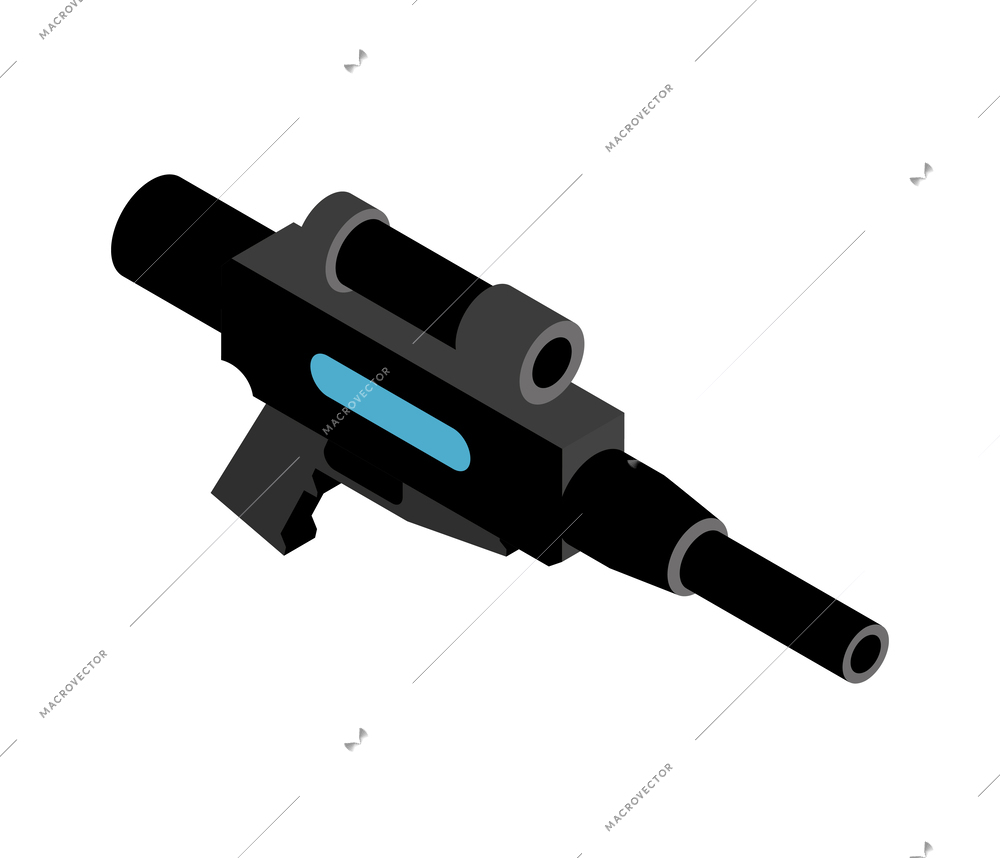 Isometric gun for laser tag game icon 3d vector illustration