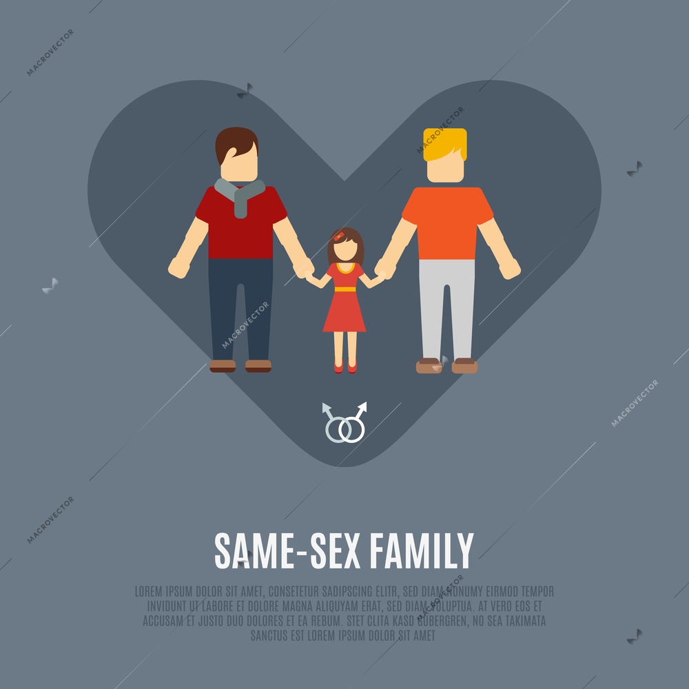 Nontraditional Family Open Sex Orientation Gay Vector Illustration 11353 |  Macrovector Free Vector