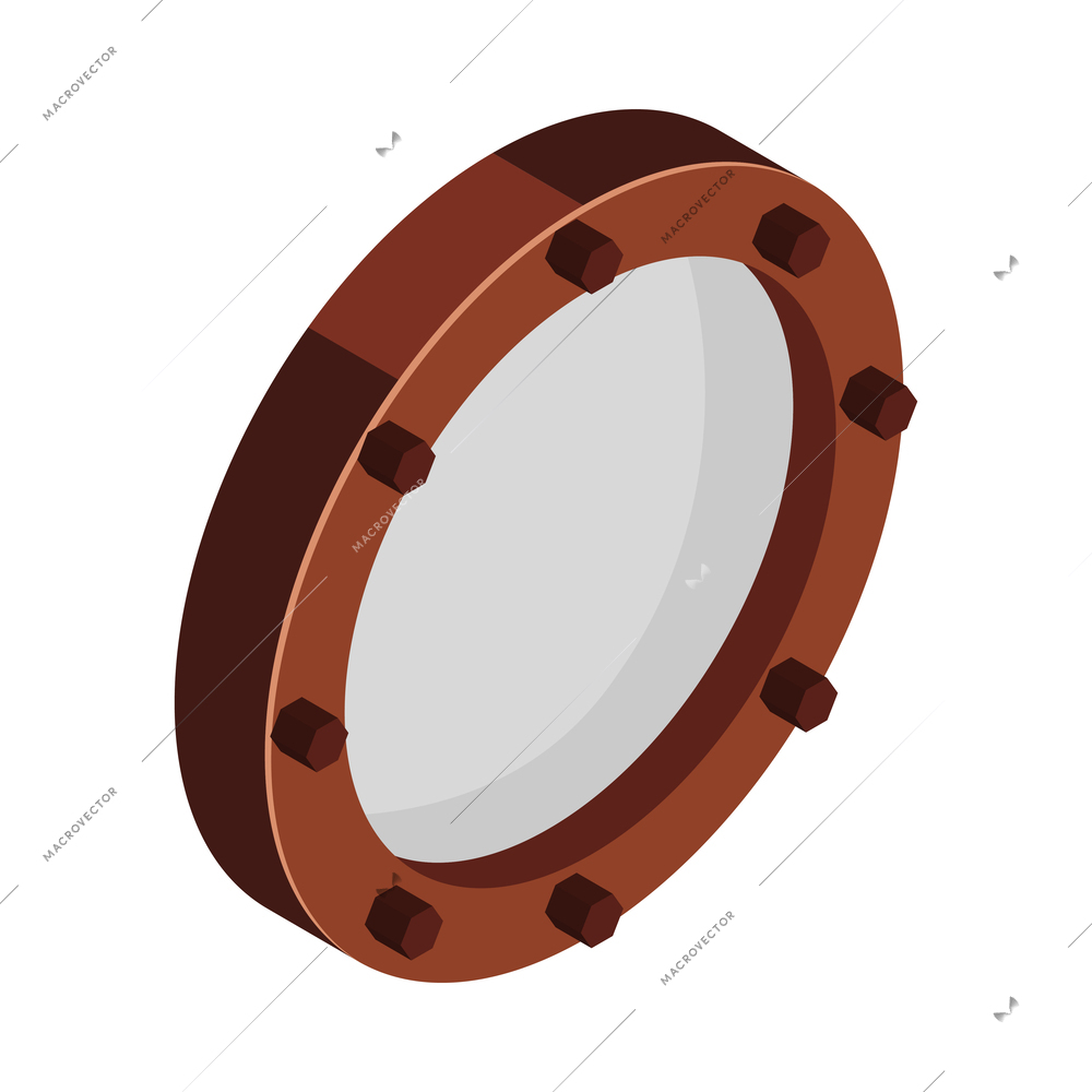 Vintage glass mechanism element isometric icon 3d vector illustration