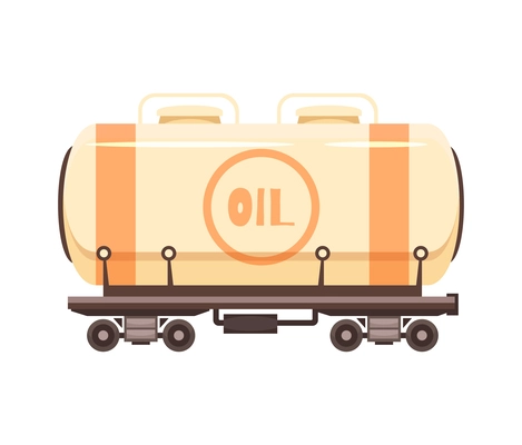 Oil production industry cartoon style composition with isolated petroleum icon on blank background vector illustration