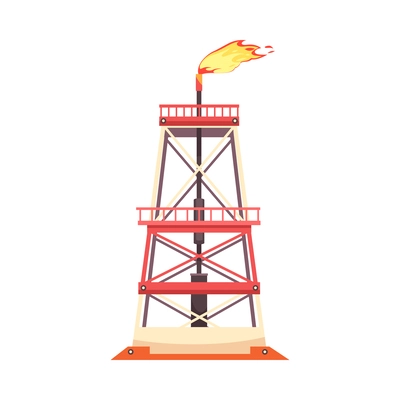 Oil production industry cartoon style composition with isolated petroleum icon on blank background vector illustration