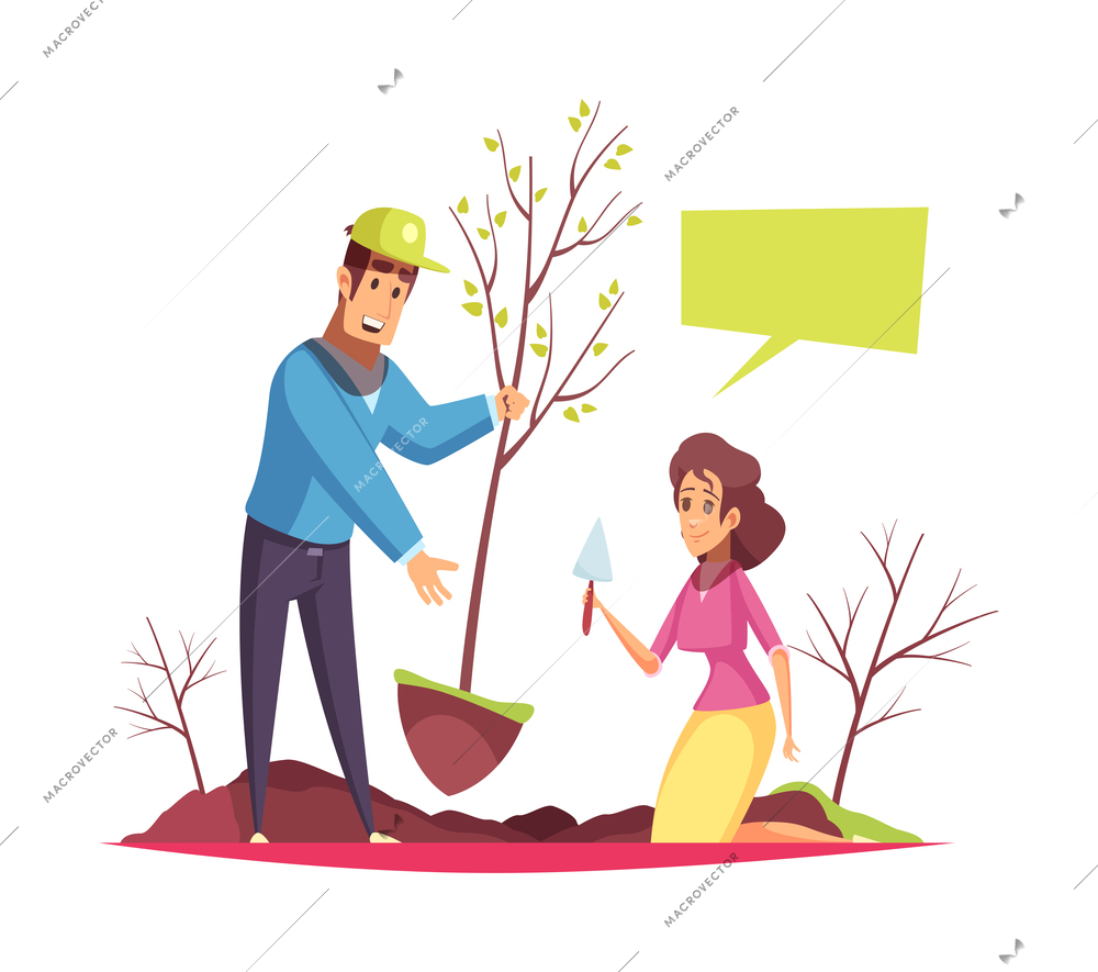 Volunteering composition with isolated view of doodle style characters cleaning up environment vector illustration