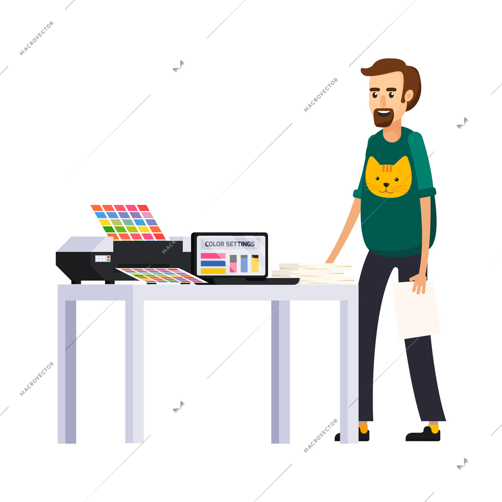 Advertising agency production orthogonal flat people composition with human characters at work vector illustration