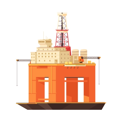 Oil production industry cartoon style composition with isolated petroleum icon on blank background vector illustration