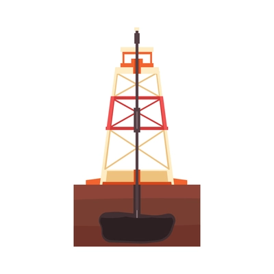 Oil production industry cartoon style composition with isolated petroleum icon on blank background vector illustration