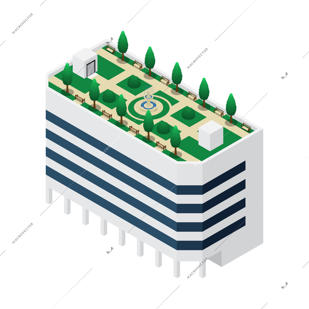 Smart city technology isometric composition with isolated futuristic image on blank background vector illustration