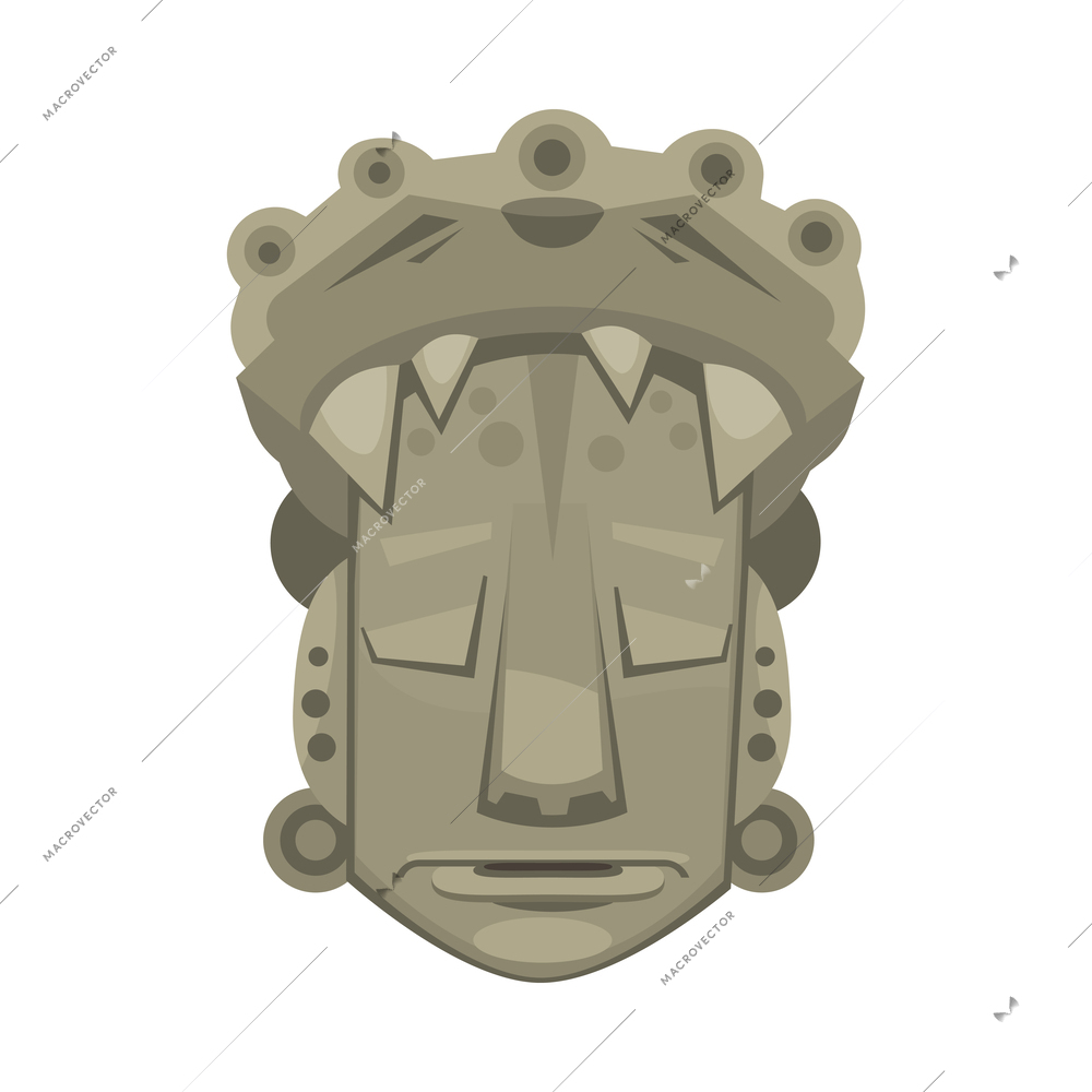 Maya civilization composition with cartoon style ancient icon on blank background vector illustration