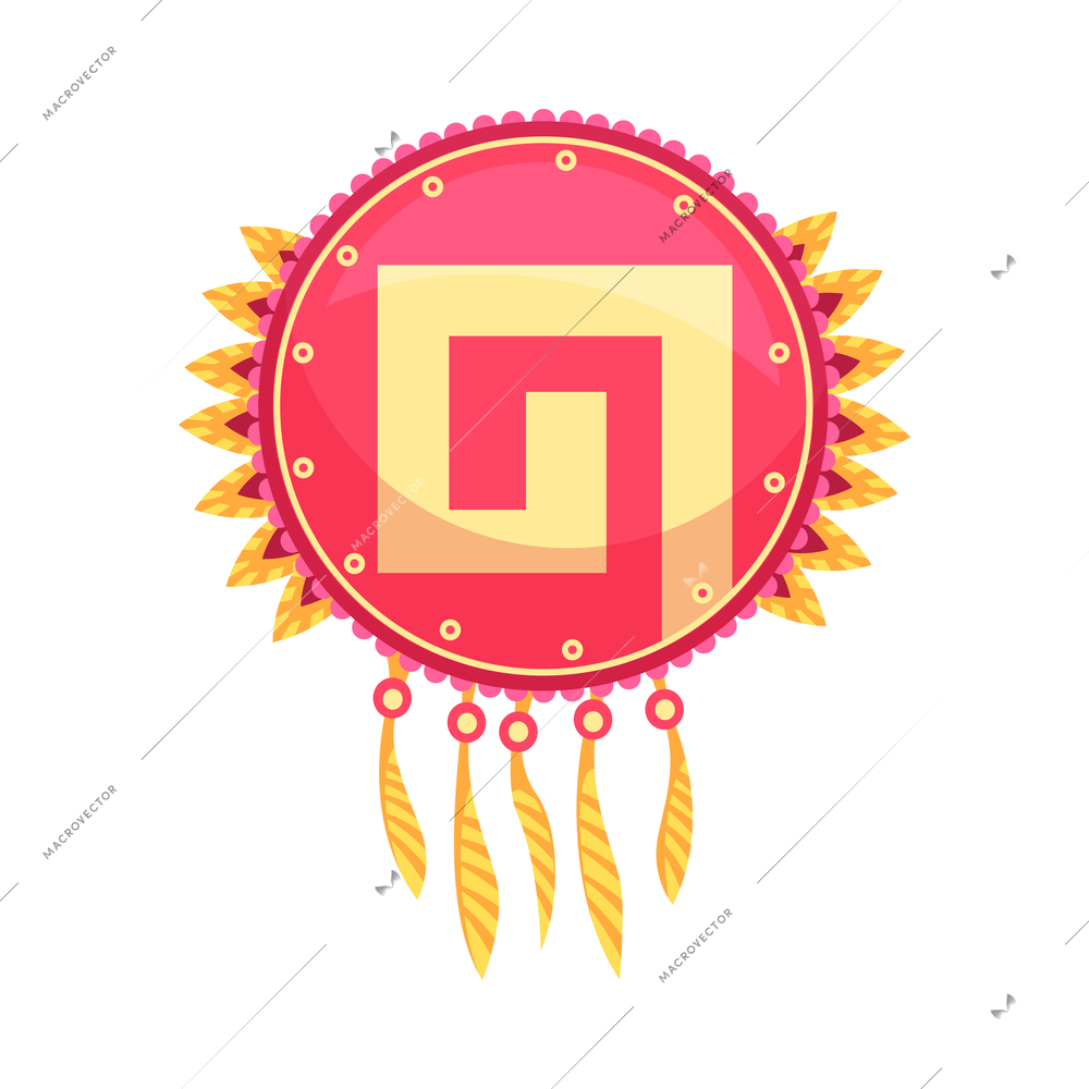 Maya civilization composition with cartoon style ancient icon on blank background vector illustration