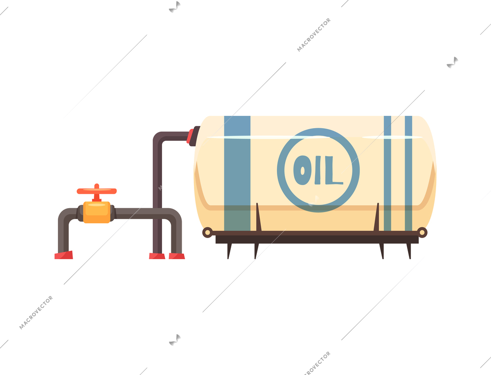Oil production industry cartoon style composition with isolated petroleum icon on blank background vector illustration