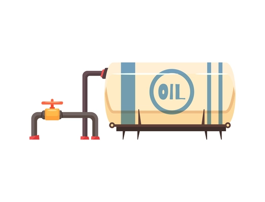 Oil production industry cartoon style composition with isolated petroleum icon on blank background vector illustration
