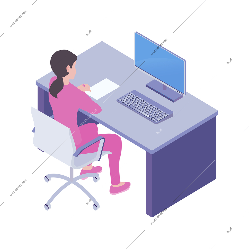 Isometric online library isolated composition of book electronic library reading icons on blank background vector illustration