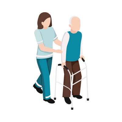 Nursing home elderly people composition with medical care activity and assistance images vector illustration