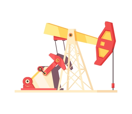 Oil production industry cartoon style composition with isolated petroleum icon on blank background vector illustration