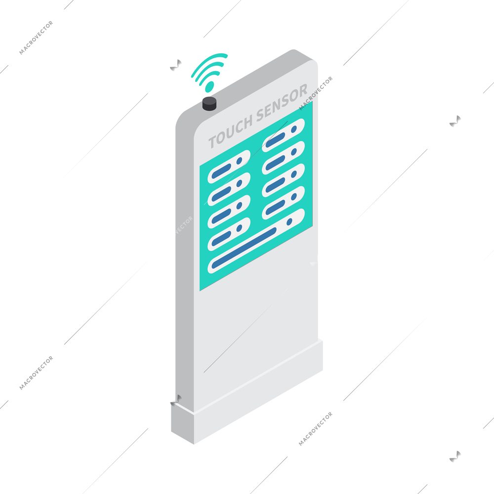 Smart city technology isometric composition with isolated futuristic image on blank background vector illustration