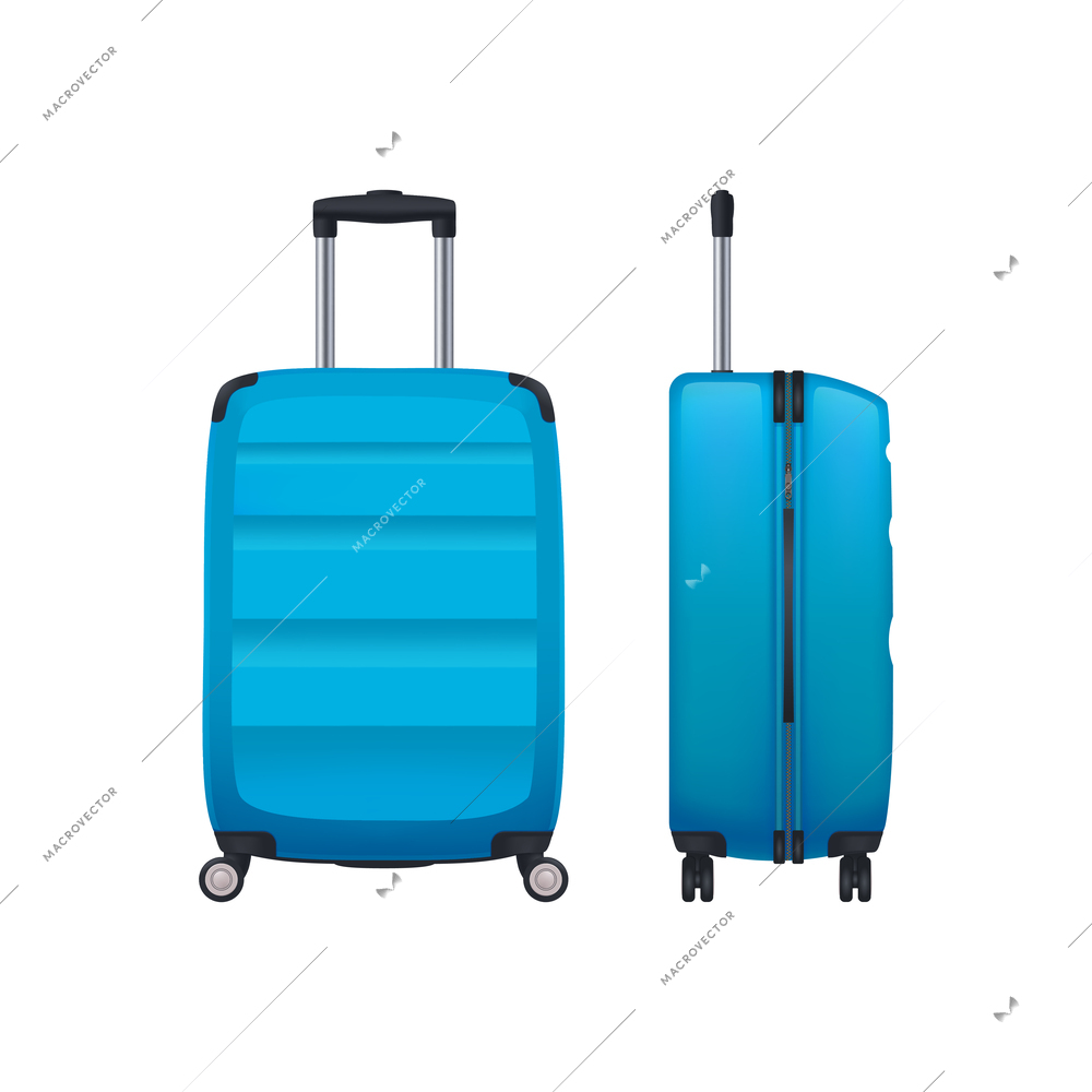 Baggage suitcase realistic composition with transparent background and isolated image of bag vector illustration