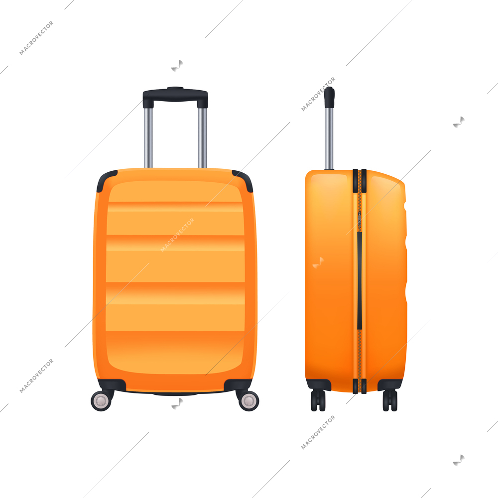 Baggage suitcase realistic composition with transparent background and isolated image of bag vector illustration