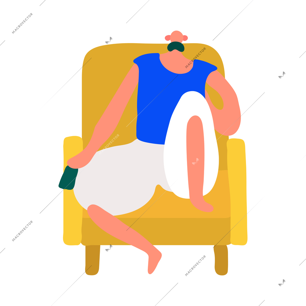 Home rest people composition with isolated free time pose view on blank background vector illustration