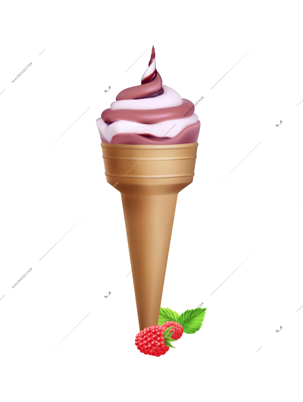 Ice cream realistic constructor composition with isolated icons of delicious sweets vector illustration